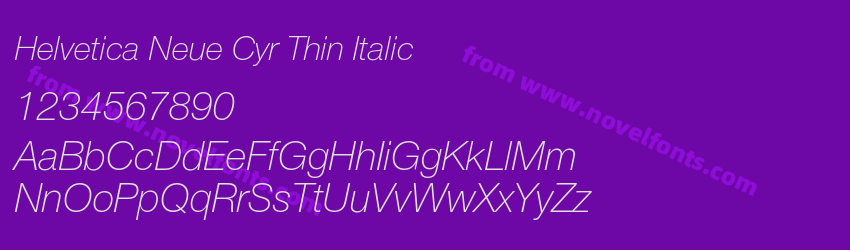 Helvetica Neue Cyr Thin ItalicPreview