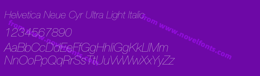 Helvetica Neue Cyr Ultra Light ItalicPreview