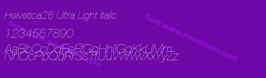 Helvetica26 Ultra Light ItalicPreview