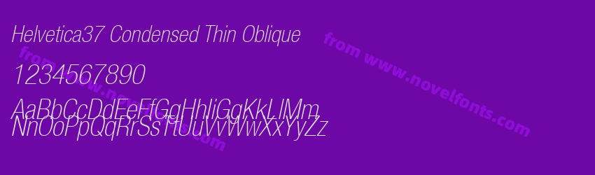 Helvetica37 Condensed Thin ObliquePreview