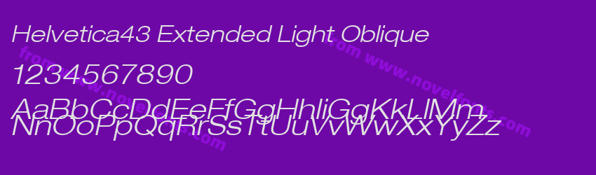 Helvetica43 Extended Light ObliquePreview