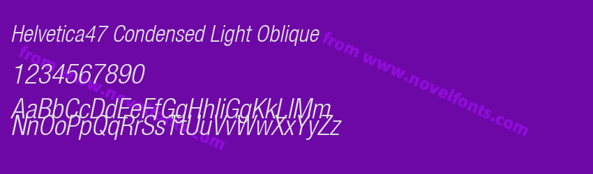 Helvetica47 Condensed Light ObliquePreview