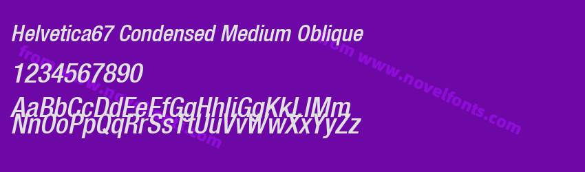 Helvetica67 Condensed Medium ObliquePreview