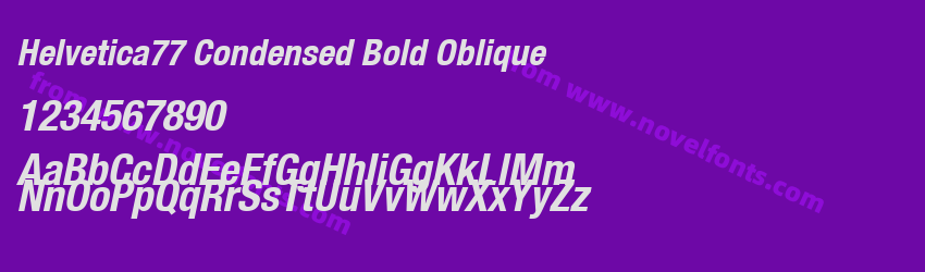 Helvetica77 Condensed Bold ObliquePreview