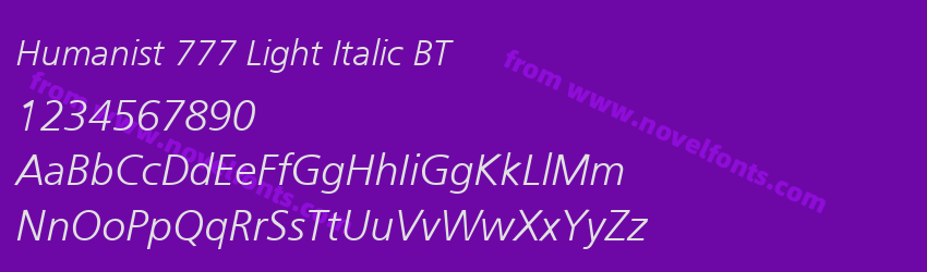 Humanist 777 Light Italic BTPreview