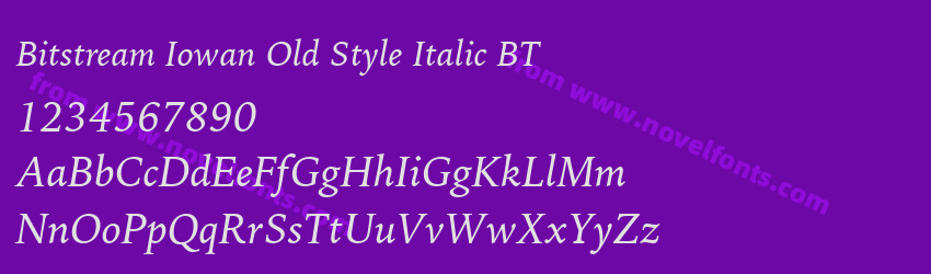 Bitstream Iowan Old Style Italic BTPreview