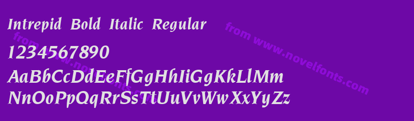 Intrepid Bold Italic RegularPreview