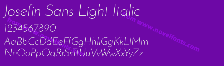 Josefin Sans Light ItalicPreview