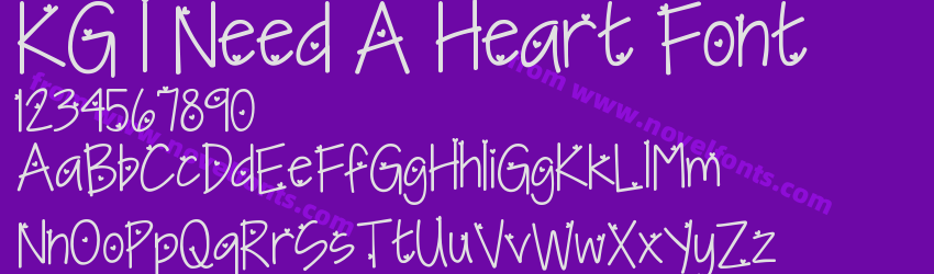 KG I Need A Heart FontPreview