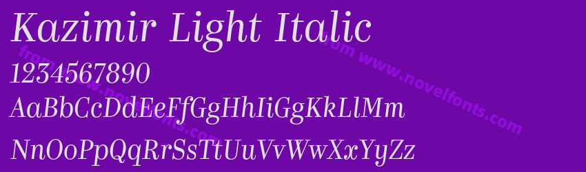 Kazimir Light ItalicPreview