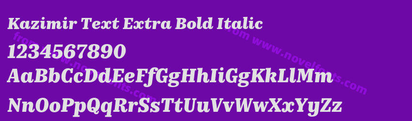 Kazimir Text Extra Bold ItalicPreview