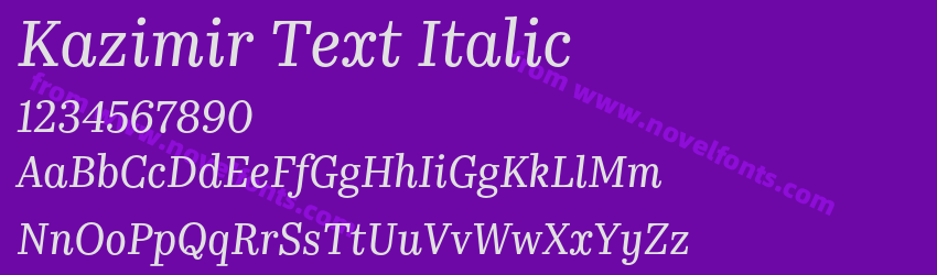 Kazimir Text ItalicPreview