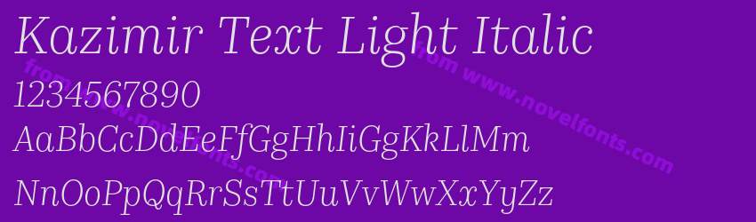 Kazimir Text Light ItalicPreview