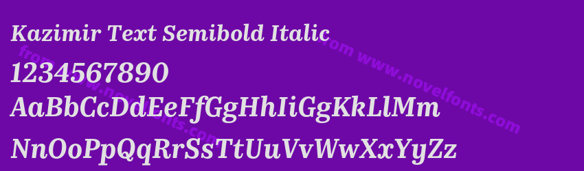 Kazimir Text Semibold ItalicPreview