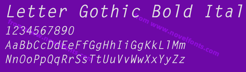 Letter Gothic Bold ItalicPreview