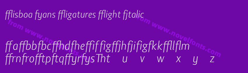 Lisboa Sans Ligatures Light ItalicPreview