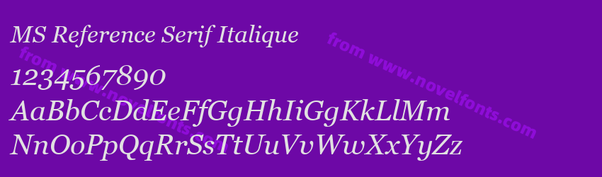 MS Reference Serif ItaliquePreview