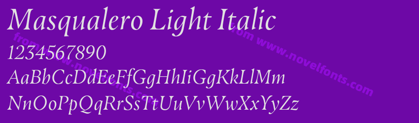 Masqualero Light ItalicPreview