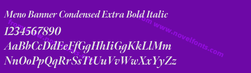 Meno Banner Condensed Extra Bold ItalicPreview