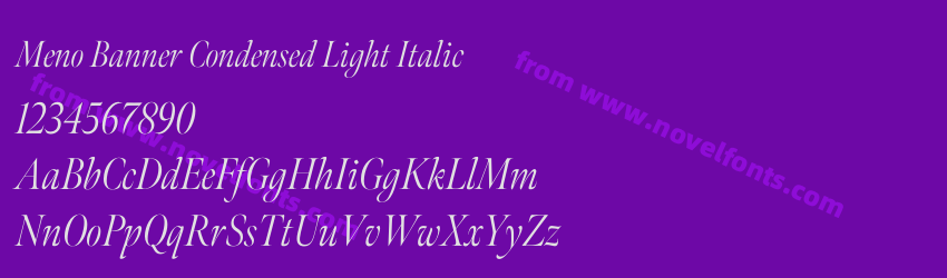 Meno Banner Condensed Light ItalicPreview