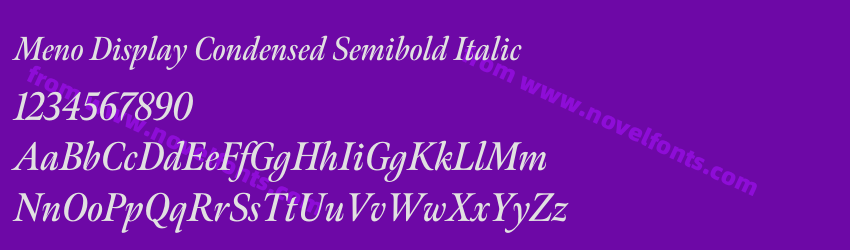 Meno Display Condensed Semibold ItalicPreview