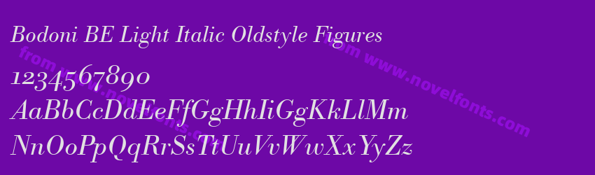 Bodoni BE Light Italic Oldstyle FiguresPreview