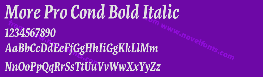 More Pro Cond Bold ItalicPreview