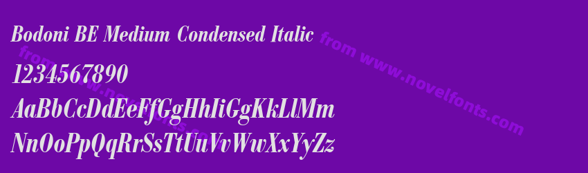 Bodoni BE Medium Condensed ItalicPreview