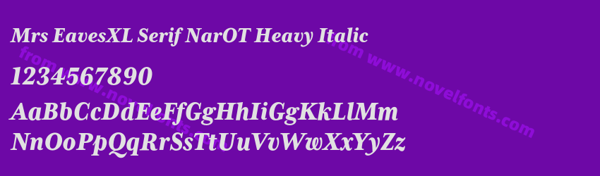 Mrs EavesXL Serif NarOT Heavy ItalicPreview