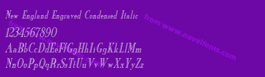 New England Engraved Condensed ItalicPreview