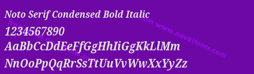 Noto Serif Condensed Bold ItalicPreview