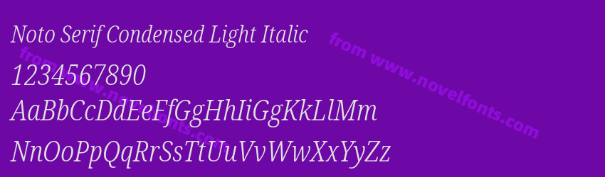 Noto Serif Condensed Light ItalicPreview