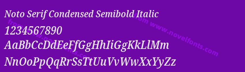 Noto Serif Condensed Semibold ItalicPreview