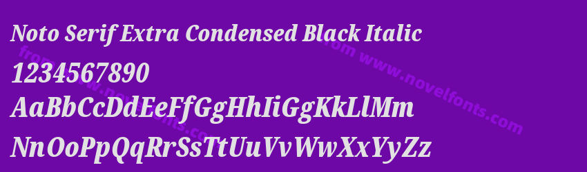 Noto Serif Extra Condensed Black ItalicPreview