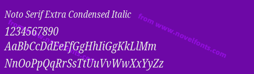 Noto Serif Extra Condensed ItalicPreview