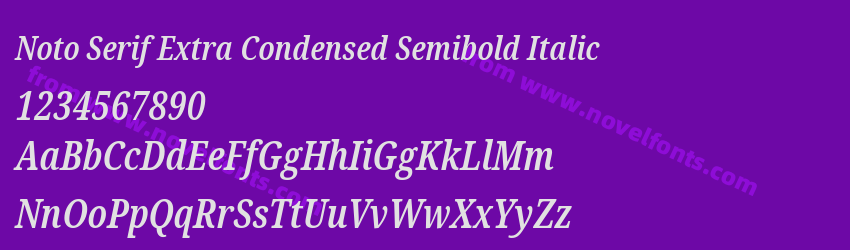 Noto Serif Extra Condensed Semibold ItalicPreview