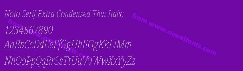 Noto Serif Extra Condensed Thin ItalicPreview