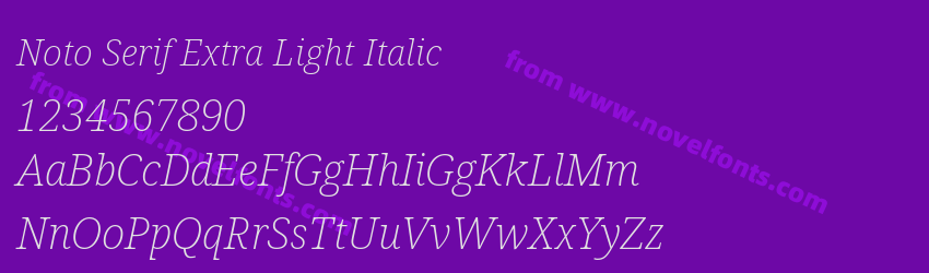 Noto Serif Extra Light ItalicPreview