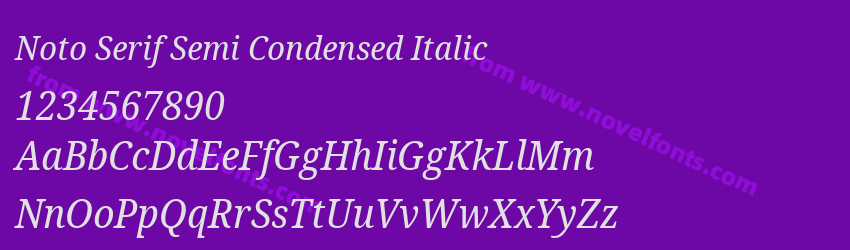 Noto Serif Semi Condensed ItalicPreview