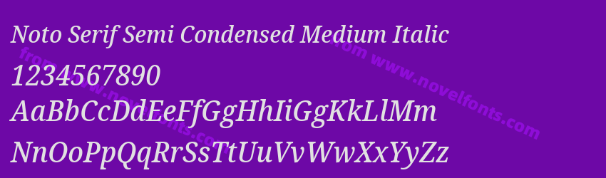 Noto Serif Semi Condensed Medium ItalicPreview