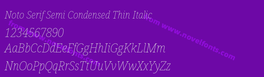 Noto Serif Semi Condensed Thin ItalicPreview