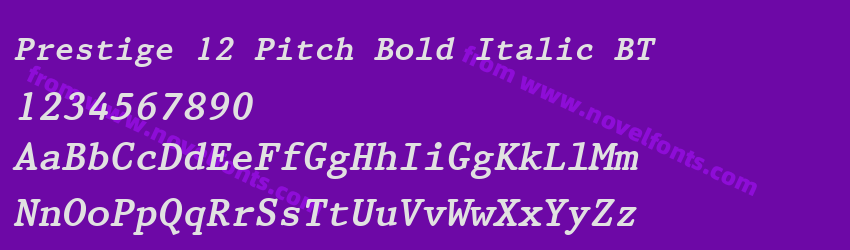 Prestige 12 Pitch Bold Italic BTPreview