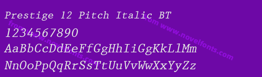 Prestige 12 Pitch Italic BTPreview