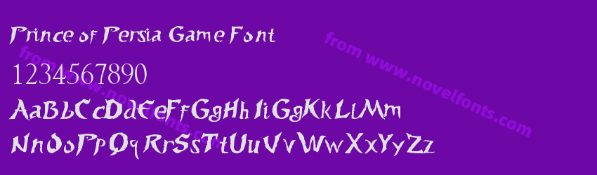 Prince of Persia Game FontPreview