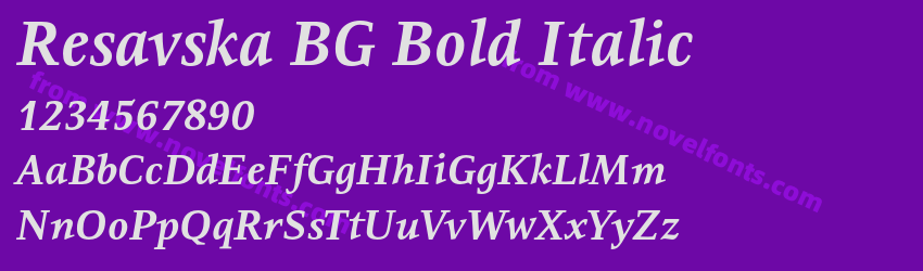 Resavska BG Bold ItalicPreview