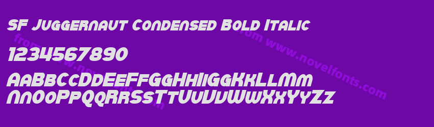 SF Juggernaut Condensed Bold ItalicPreview