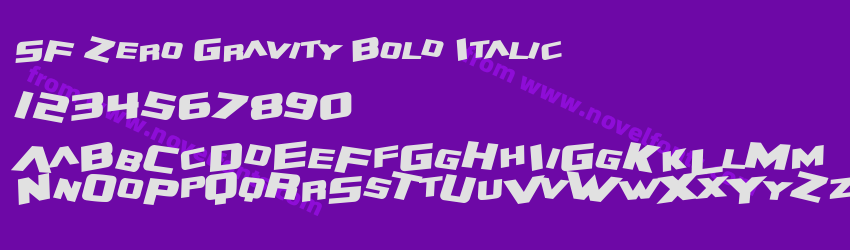 SF Zero Gravity Bold ItalicPreview