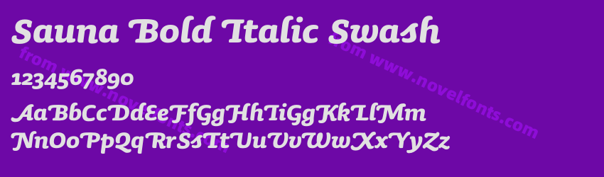 Sauna Bold Italic SwashPreview