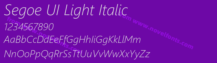 Segoe UI Light ItalicPreview