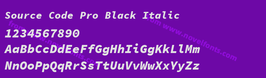 Source Code Pro Black ItalicPreview